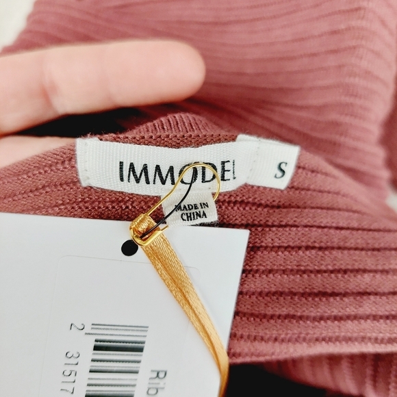 Immodel Burgundy Long Sleeve Surplice Neck Belted Wrap Sweater 78 - Picture 6 of 9